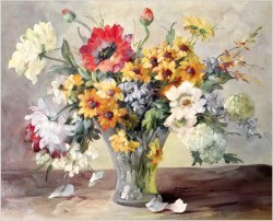 Obraz olejny! Kompozycja kwiatów w wazonie - Hedwig Petermann *1877