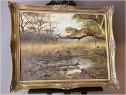 Tanganika! Lampart na gałęzi - oryg. Georg Majewicz (1897-1965)