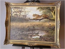 Tanganika! Lampart na gałęzi - oryg. Georg Majewicz (1897-1965)