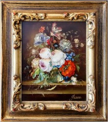 Martwa natura! Bukiet kolorowych kwiatów - Heinrich Garossa *1902