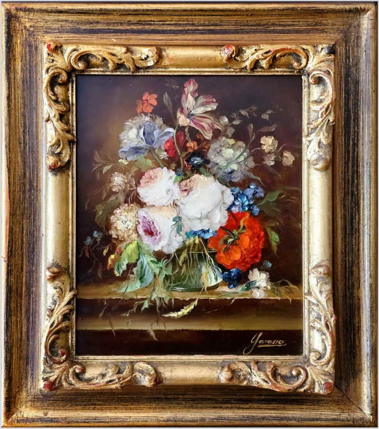 Martwa natura! Bukiet kolorowych kwiatów - Heinrich Garossa *1902