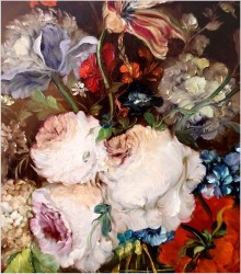 Martwa natura! Bukiet kolorowych kwiatów - Heinrich Garossa *1902