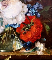 Martwa natura! Bukiet kolorowych kwiatów - Heinrich Garossa *1902