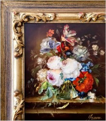 Martwa natura! Bukiet kolorowych kwiatów - Heinrich Garossa *1902