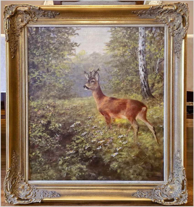 Piękne zbliżenie na Koziołka sarny - oryg. Georg Majewicz (1897-1965)