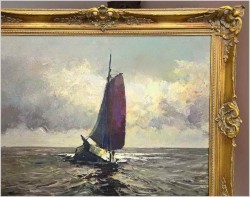 Nokturn! Łodź żaglowa na pełnym morzu - Helmut Kaluza (1912-1984)