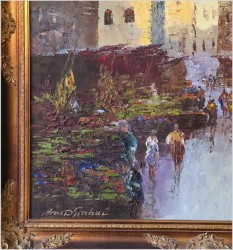 Śródziemnomorskie malarstwo! Plac targowy we Włoskiej Kalabrii - GRABONÉ Arnold (1896-1982)