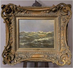 Dobre stare malarstwo! Wzburzone morze - Léon Zeytline (1885-1962 Paris)