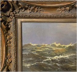 Dobre stare malarstwo! Wzburzone morze - Léon Zeytline (1885-1962 Paris)