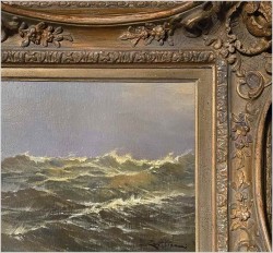 Dobre stare malarstwo! Wzburzone morze - Léon Zeytline (1885-1962 Paris)
