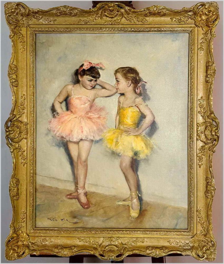 Sztuka Top Art! Młode Baleriny - Pal Fried (1893-1976) CERTYFIKAT!