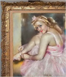  Najlepsza sztuka Top Art! Balerina wiążąca pointy - Pal Fried (1893-1976) CERTYFIKAT!