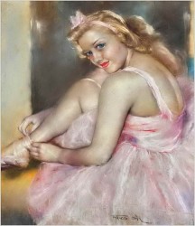  Najlepsza sztuka Top Art! Balerina wiążąca pointy - Pal Fried (1893-1976) CERTYFIKAT!