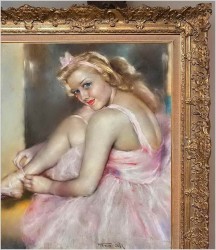  Najlepsza sztuka Top Art! Balerina wiążąca pointy - Pal Fried (1893-1976) CERTYFIKAT!