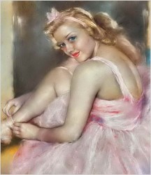  Najlepsza sztuka Top Art! Balerina wiążąca pointy - Pal Fried (1893-1976) CERTYFIKAT!