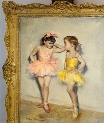 Sztuka Top Art! Młode Baleriny - Pal Fried (1893-1976) CERTYFIKAT!