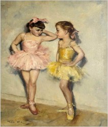 Sztuka Top Art! Młode Baleriny - Pal Fried (1893-1976) CERTYFIKAT!