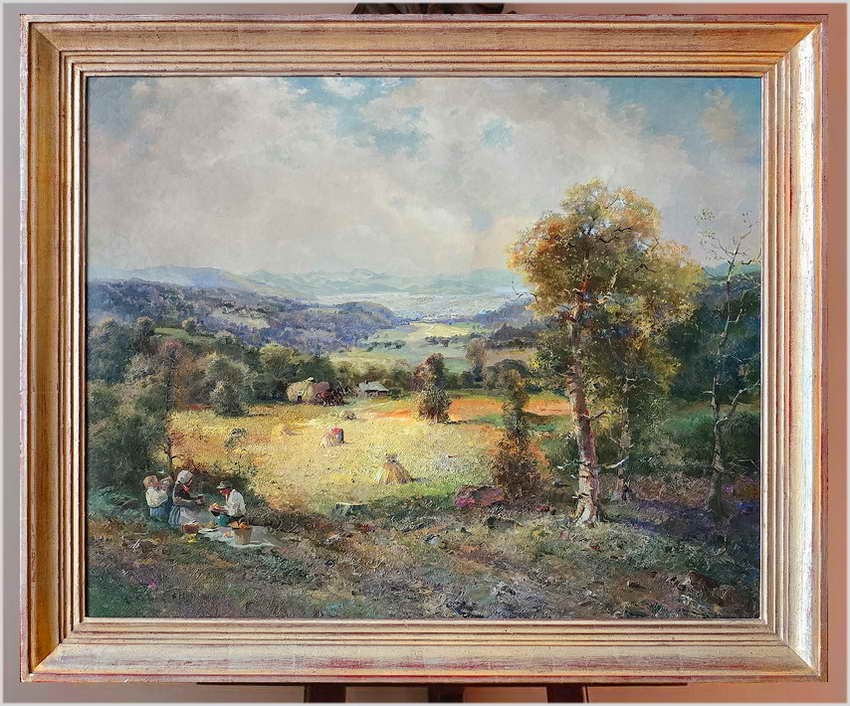 Piknik przy pracach w polu - Ludwig Gschossmann *1894 XXL!