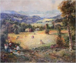 Piknik przy pracach w polu - Ludwig Gschossmann *1894 XXL!