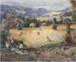 Piknik przy pracach w polu - Ludwig Gschossmann *1894 XXL!