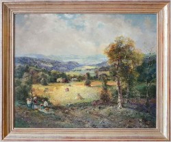 Piknik przy pracach w polu - Ludwig Gschossmann *1894 XXL!