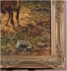 Duży obraz olejny! Jeleń na rykowisku - oryg. Georg Majewicz (1897-1965)