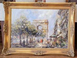 Łuk Triumfalny! Uliczka ze straganami kwiatowymi w Paryżu- Alexander Kardin (1917-1976)