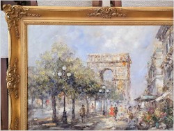 Łuk Triumfalny! Uliczka ze straganami kwiatowymi w Paryżu- Alexander Kardin (1917-1976)