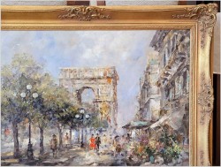 Łuk Triumfalny! Uliczka ze straganami kwiatowymi w Paryżu- Alexander Kardin (1917-1976)