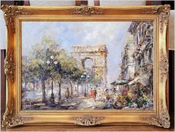 Łuk Triumfalny! Uliczka ze straganami kwiatowymi w Paryżu- Alexander Kardin (1917-1976)