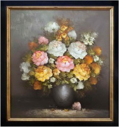 Kwiaty! Barwne piwonie na obrazie olejnym - Anton Domberg (Holandia XXw.)