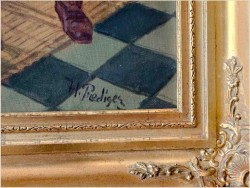 Stary obraz olejny! Próba wina - Hermann Prediger (1886-1970)