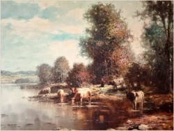 Polecamy Malarstwo Aukcyjne! Wypas krów - Günter KÖNIG (1926-2007)