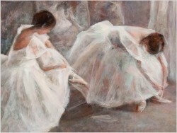 Obraz Top Art! Dwie Baleriny w Atelier - Miloslava Vrbova (ur. 1909-1991) Certyfikat!