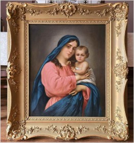 Malarstwo sakralne! Madonna z dzieciątkiem - Franz von Defregger (1835-1921)