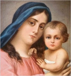 Malarstwo sakralne! Madonna z dzieciątkiem - Franz von Defregger (1835-1921)