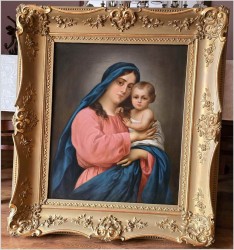 Malarstwo sakralne! Madonna z dzieciątkiem - Franz von Defregger (1835-1921)