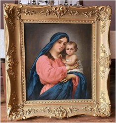 Malarstwo sakralne! Madonna z dzieciątkiem - Franz von Defregger (1835-1921)