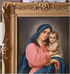 Malarstwo sakralne! Madonna z dzieciątkiem - Franz von Defregger (1835-1921)