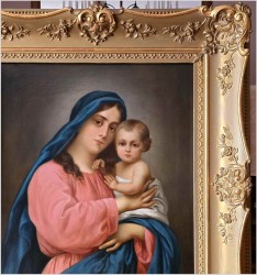 Malarstwo sakralne! Madonna z dzieciątkiem - Franz von Defregger (1835-1921)