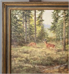 Malarstwo dla myśliwego! Sarna i Kozioł Sarny - oryg. Georg Majewicz (1897-1965)