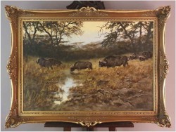 Tanganika! Wędrówka afrykańskich bawołów - oryg. Georg Majewicz *1897 (Rozmiar 120x80)