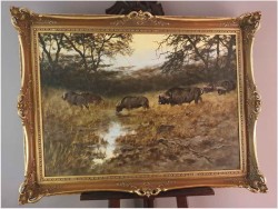 Tanganika! Wędrówka afrykańskich bawołów - oryg. Georg Majewicz *1897 (Rozmiar 120x80)