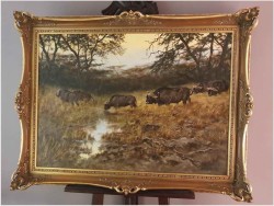 Tanganika! Wędrówka afrykańskich bawołów - oryg. Georg Majewicz *1897 (Rozmiar 120x80)