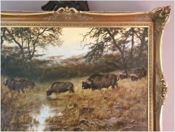 Tanganika! Wędrówka afrykańskich bawołów - oryg. Georg Majewicz *1897 (Rozmiar 120x80)