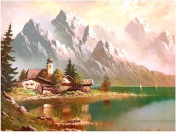 Romantyczny krajobraz! Hallstätter See - Gustaw Weiss/Guwe XXL