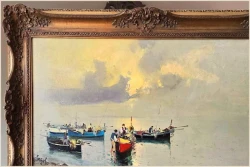 Łodzie w blasku porannego słońca - Franco Pergal *1905