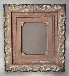 Ażurowa złocona rama! Scena we wnętrzu - Francesco Peluso (Neapol 1836 – 1916)