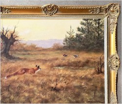 Lis polujący na kuropatwy - oryg. Georg Majewicz (1897-1965)