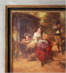 Obraz olejny! Tańcząca cyganka z tamburynem - Dickmeis Gerhard (Heinsberg 1918 - 1978 Jülich)